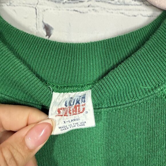 Vintage 90's Christmas Sweatshirt Beary Lovable Women XL Green USA Ugly Sweater - Picture 5 of 12